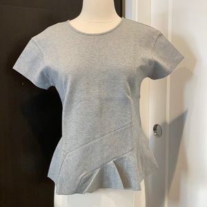 NWT J. Crew grey top blouse with peplum size XS